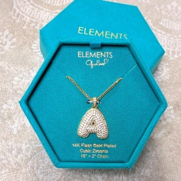 Brand New Elements of Love 14K Gold Plated Chain Necklace Bubble Balloon “A” - Picture 15 of 15